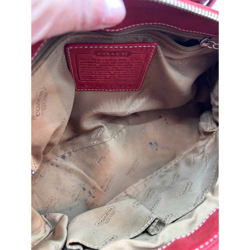 Vintage 90's Coach Red Leather‎ Shoulder Purse USA Made y2k - Picture 6 of 16